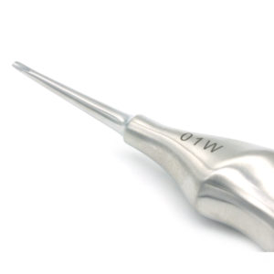 ADDLER DENTAL ELEVATOR STRAIGHT ROUND HEAD WITH SHORT CONCAVE BLADE SHANK. 01W EASY FINGER NO SLIP NO RUST GRIP. LIGHT WEIGHT. LIFE TIME ANTI RUSTING WARRANTY