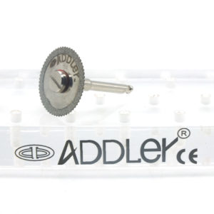 ADDLER DIAMOND DISC ABRASIVE + MANDREL FOR DENTURE CERAMIC PORCELAIN CUTTING GRINDING FOR HP CONTRA MICROMOTOR MEDIUM GRIT FLEXI. SIZE 170 MM DIA. DOUBLE SIDED DIAMOND DISC