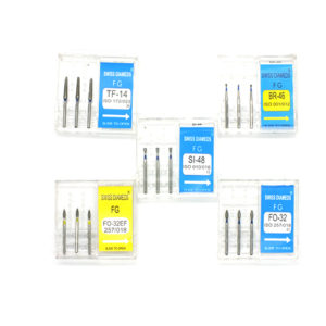 ADDLER Dental Diamond Bur TF-14, BR-46, SI-48, FO32EF-41, FO-32 SWISS DIA TOTAL 15 Pcs GP 5