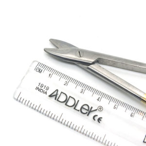 ADDLER Dental Ortho Straight Crown Cutting TC TUNGSTEN CARBIDE GOLDEN Scissor 4.5 Inch. LIFE TIME ANTI RUSTING WARRANTY