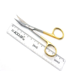 ADDLER Dental Scissor Goldemen Fox Double Forged For More Strength and Straight Tips 13 CM Golden Handle Pointed Tips. LIFE TIME ANTI RUSTING WARRANTY