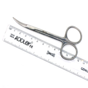 ADDLER Dental Scissor PREMIUM IRIS GUM SIDE CURVED 4.5 INCH NO RUST.