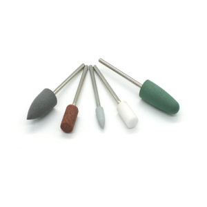 ADDLER DENTURE BURS POLISHING GRINDING SILICON/STONE HP 2.35 MM, 3 SILICON + 2 STONE BURS. FOLDABLE BUR STAND FREE, TOTAL 5 BURS.