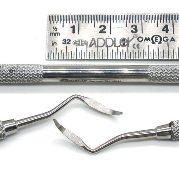 ADDLER Dental Scaler Instrument, Serrated Double Ended, 6 MM Handle. No Slip. No Rust Autoclavable Qty 1