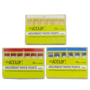 ADDLER  DENTAL PAPER POINTS 2% (3X200 Sticks Each) SIZES:- 15, 25, 30. TOTAL 3 PKTS