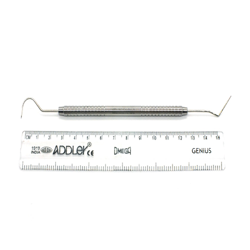 ADDLER DENTAL WILLIAM PROBE DOUBLE ENDED PREMIUM NO SLIP NO RUST SOLID HANDLE.