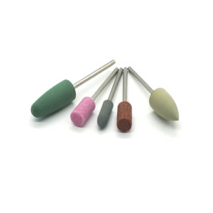 ADDLER DENTURE BURS POLISHING GRINDING SILICON/STONE HP 2.35 MM, 3 SILICON + 2 STONE BURS. FOLDABLE BUR STAND FREE, TOTAL 5 BURS.