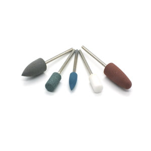 ADDLER DENTURE BURS POLISHING GRINDING SILICON/STONE HP 2.35 MM, 3 SILICON + 2 STONE BURS. FOLDABLE BUR STAND FREE, TOTAL 5 BURS.