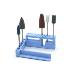 ADDLER DENTURE BURS POLISHING GRINDING SILICON/STONE HP 2.35 MM, 3 SILICON + 2 STONE BURS. FOLDABLE BUR STAND FREE, TOTAL 5 BURS.