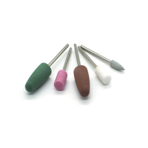 ADDLER DENTURE BURS POLISHING GRINDING SILICON/STONE HP 2.35 MM, 3 SILICON + 2 STONE BURS. FOLDABLE BUR STAND FREE, TOTAL 5 BURS.