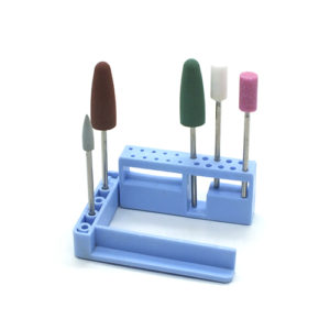 ADDLER DENTURE BURS POLISHING GRINDING SILICON/STONE HP 2.35 MM, 3 SILICON + 2 STONE BURS. FOLDABLE BUR STAND FREE, TOTAL 5 BURS.