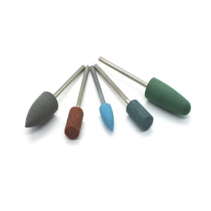 ADDLER DENTURE BURS POLISHING GRINDING SILICON/STONE HP 2.35 MM, 3 SILICON + 2 STONE BURS. FOLDABLE BUR STAND FREE, TOTAL 5 BURS.