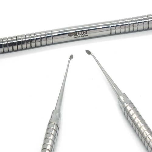 ADDLER DENTAL CLEOIDS -DISCOIDS AMALGAM CARVER DOUBLE ENDED PREMIUM NO SLIP NO RUST SOLID HANDLE.