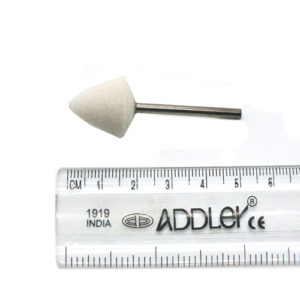 ADDLER DENTAL DENTURE CERAMIC GRINDING BUR POLISHING WHITE STONE 10MM DIA FOR HP 2.35MM SHANK , 2 UNIT