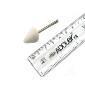 ADDLER DENTAL DENTURE CERAMIC GRINDING BUR POLISHING WHITE STONE 10MM DIA FOR HP 2.35MM SHANK , 2 UNIT