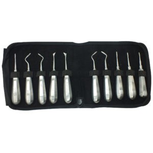 ADDLER Dental Elevator Set Of Cryer, Apexo, Coupland, Straight Set Of 10. No Rust. Life Time Anti Rusting Warranty.