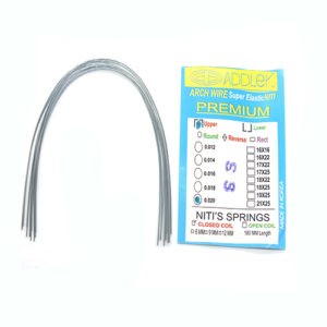 ADDLER ORTHO DENTAL Wire (Stainless Steel) Premium Super Elastic Ovoid Preformed Round 0.020 Upper Wires Pack of 10.