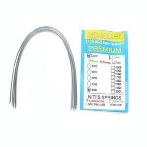 ADDLER ORTHO DENTAL Wire (NITI) Premium Super Elastic Ovoid Preformed Round 0.020 Upper & Lower Wires Pack of 20.