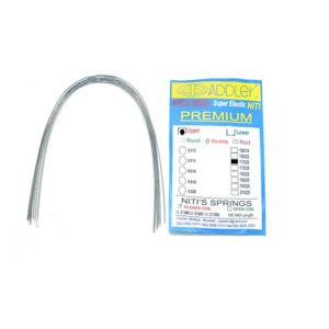 ADDLER Ortho Dental Wire (NITI) Super Elastic Ovoid Preformed Rectangle 17 x 22 Upper  Wire Pack of 10.