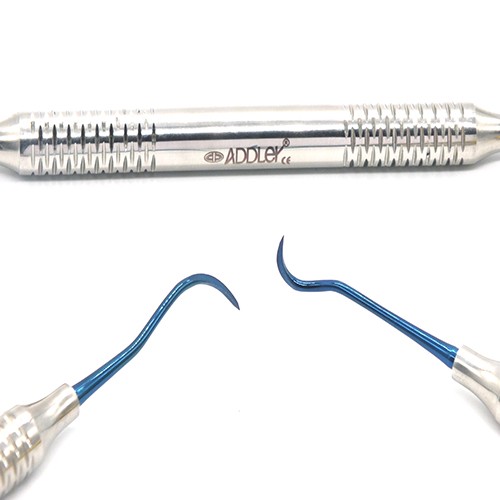 ADDLER DENTAL AESTHETIC COMPOSITE RESTORATION Push Softly Layering Instrument Titanium Blue Ends Hollow Handle 10MM Light Weight. No Rust, No Slip, Qty 1.