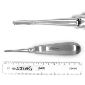 ADDLER DENTAL SURGICAL ELEVATOR 3.0MM COUPLAND CURVED DOWN CONCAVE FISSURE BLADE TIP. LIFE TIME ANTI RUSTING WARRANTY 0221-A2C QTY-1.