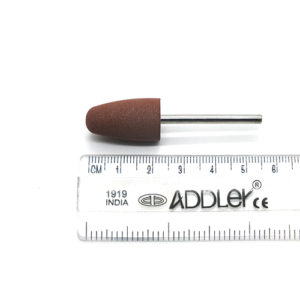 ADDLER DENTAL DENTURE CERAMIC BUR SILICON ABRESIVE DIA 10MM FOR GRINDING POLISHING BROWN  SHANK HP2.35MM