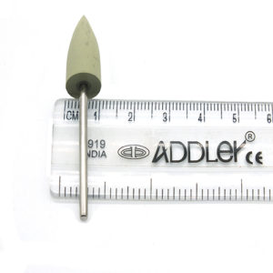 ADDLER DENTAL DENTURE CERAMIC BUR SILICON ABRESIVE DIA 10MM FOR GRINDING POLISHING YELLOW  SHANK HP2.35MM