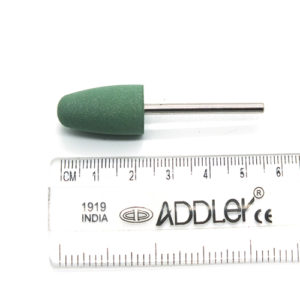 ADDLER DENTAL DENTURE CERAMIC BUR SILICON ABRESIVE DIA 10MM FOR GRINDING POLISHING GREEN SHANK HP2.35MM