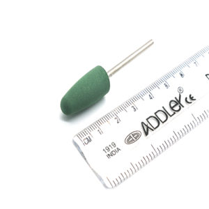 ADDLER DENTAL DENTURE CERAMIC BUR SILICON ABRESIVE DIA 10MM FOR GRINDING POLISHING GREEN SHANK HP2.35MM