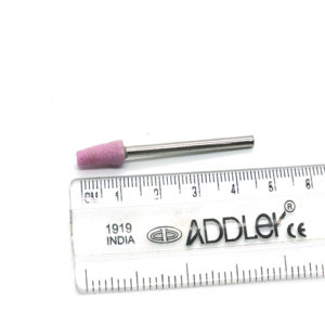 ADDLER DENTAL DENTURE CERAMIC GRINDING BUR POLISHING PINK STONE SMALL CONE  10MM DIA FOR HP 2.35MM SHANK, 2 UNIT