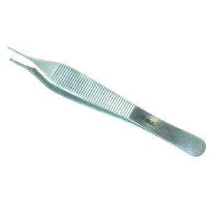 ADDLER DENTAL TISSUE NON TOOTH SERRATED TWEEZER Forcep. 6 INCH. NO RUSTING