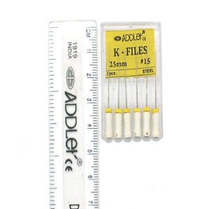 STRENGTH DENTAL STAINLESS STEEL K FILE ROOT CANAL (pack of 6) No 15/25 mm