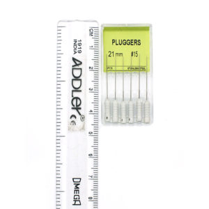 STRENGTH Dental Stainless steel Finger Plugger 21mm Root Canal Files Size 15 Pack of 6