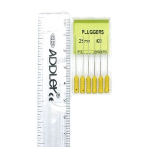 STRENGTH Dental Stainless steel Finger Plugger 25mm Root Canal Files Size 20 Pack of 6