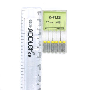 STRENGTH DENTAL STAINLESS STEEL K FILE ROOT CANAL (pack of 6) No 08/25 mm