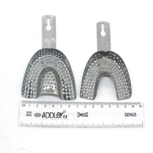 Indian Dental Metal Impression Tray Pack of 2 Pieces(ADDLER) NO : 1