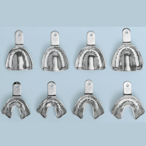 ADDLER DENTAL Impression Trays E-Dentulous Non-Perforated Kit, Set of 8 pcs (Stainless Steel)