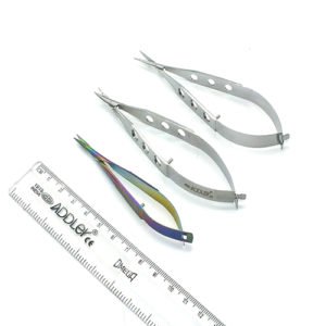 ADDLER Dental Ophthalmic 1 Castro Golden, 1 Castro Hole Steel, 1 Castro Scissor Steel. German Grade Stainless Medical Steel.