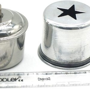 ADDLER Dental Stainless Steel Spirit Lamp & Waste Receiver Pack of 2.