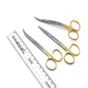 ADDLER Dental 3 Iris Scissors Tungsten Carbide Straight, Straight Curved, Side Curved, 4.5″ Delicate German Grade Stainless Medical Steel.