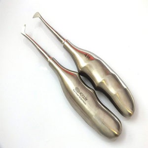 ADDLER DENTAL ELEVATOR SELDIN RIGHT AND LEFT ROUND HEAD POINTED NOSE EASY FINGER NON SLIP GRIP HANDLE NO RUSTING. LIGHT WEIGHT 4L 4R