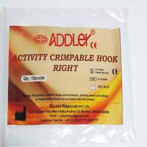 ADDLER Dental Activity Crimpable Hook RIGHT Pack Of 10