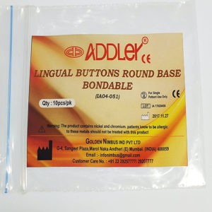 ADDLER Dental Lingual Buttons Round Base Bondable Pack Of 10 Piece.