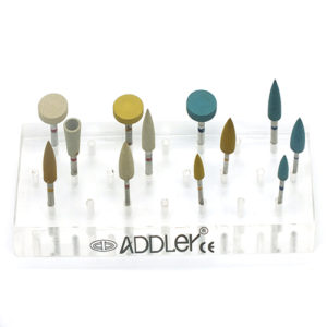 ADDLER Dental Diamond Polishing polishers Bur Cups Set for Zirconia/Porcelain/Composite (SET OF 12)