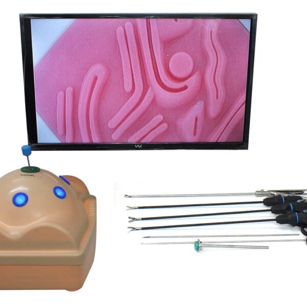 Laparoscopy Endo Trainer Virtual Training Box and Instrument with IN-OUT Zooming Knob 360° Cover