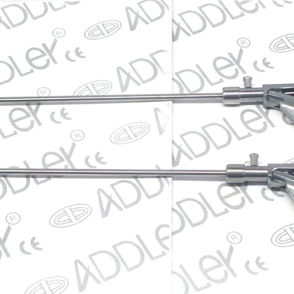 Laparoscopy Needle Holder Curved + Straight Gold Handle Stainless steel Laparoscopic Size 5mmx330mm Set of 2