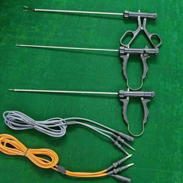 ADDLER 3pc Laparoscopic Bipolar Forceps with Cable 5mmx330mm Surgical Instrument