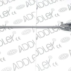 ADDLER Laparoscopic 5mm Storz Type Neddle Holder Curved Jaw Golden Handle.