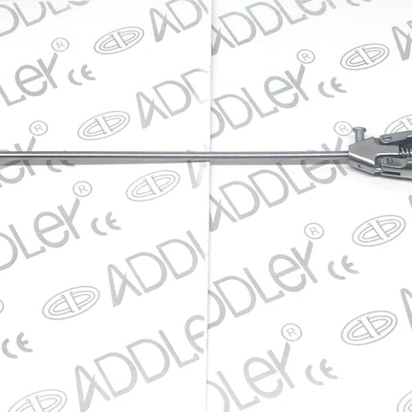 ADDLER Laparoscopy 5mm Storz Type Neddle Holder Curved Jaw Golden Handle.