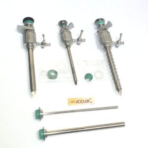 ADDLER Laparoscopic 10mm & 5mm Trocar With Metal Reducer. Set of 5Pc